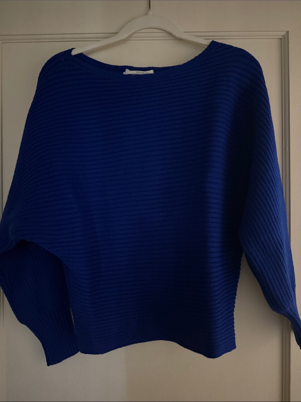 Anthropologie Women’s Ribbed Boatneck Sweater - Dark Royal Blue